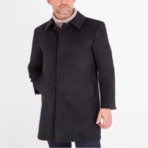 TREND Men's Classic Gray Wool Cashmere Blend Coat